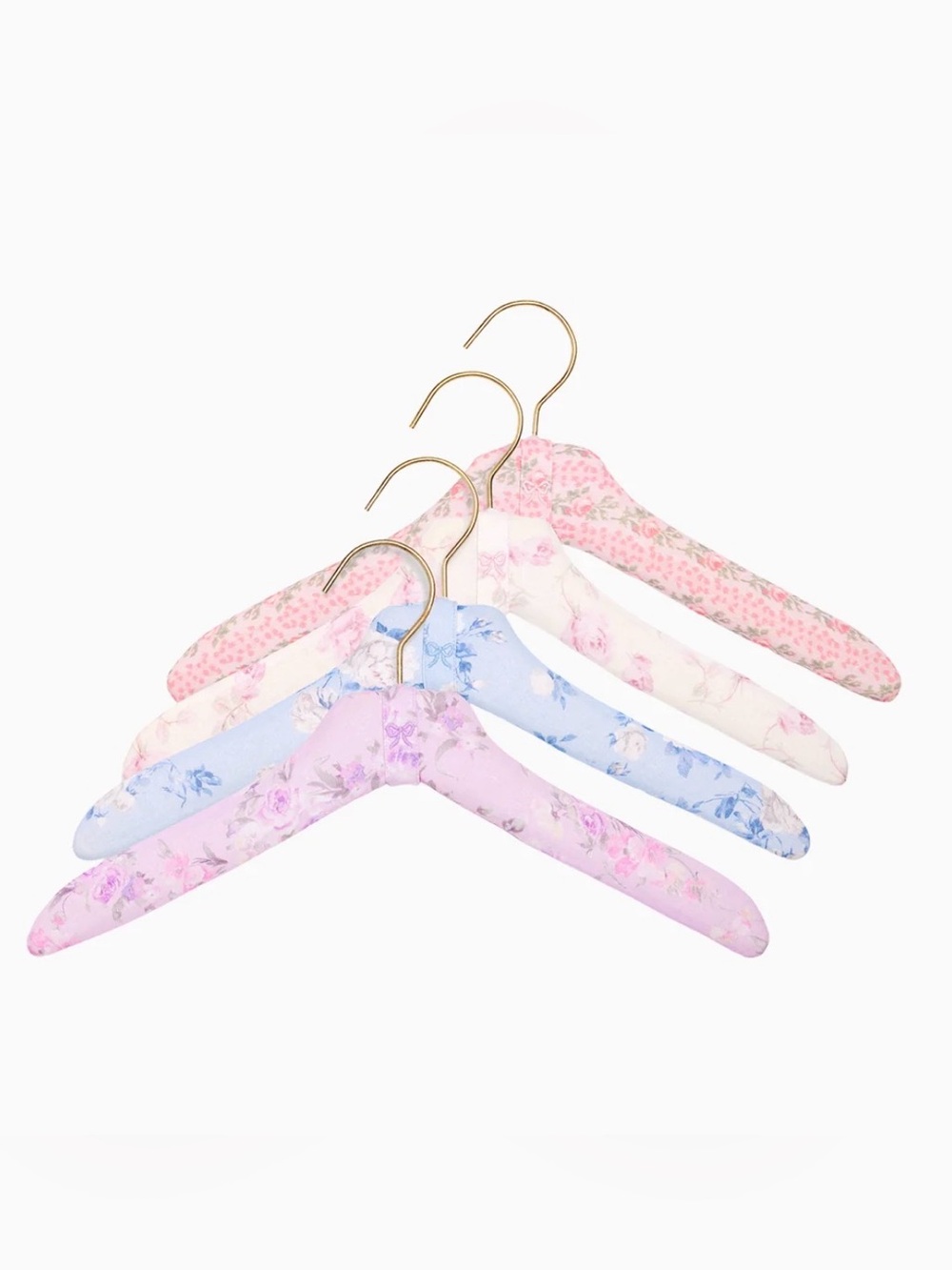 Heirloom Print Fabric Hangers - Set Of 4